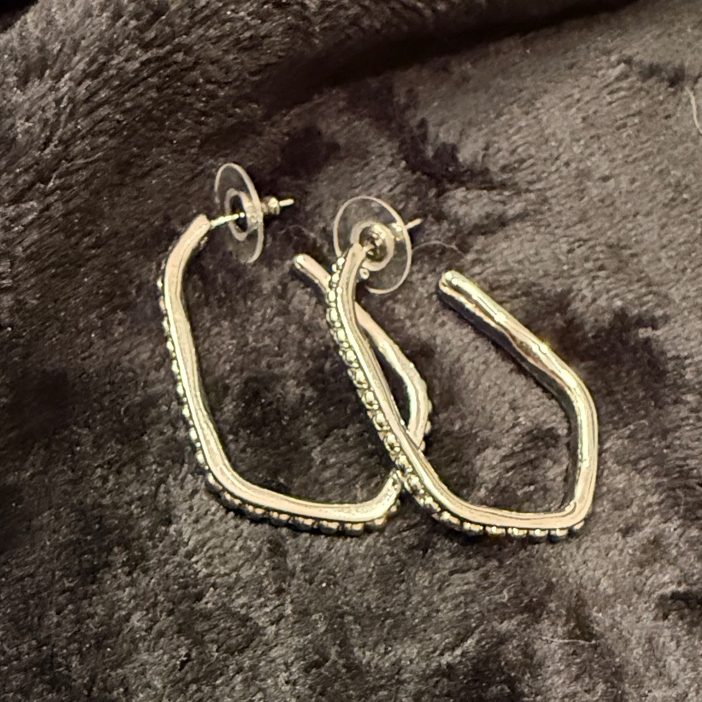 Kendra Scott Lonnie Beaded Silver Hoop Earrings